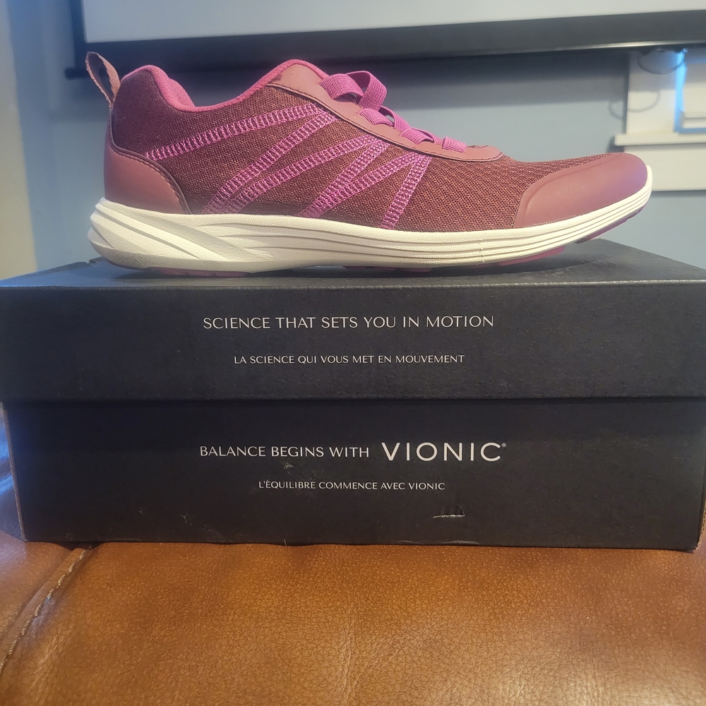 Vionic Women's Raspberry and Rose Sneakers, No Box